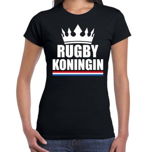 Rugby koningin t-shirt zwart dames - Sport / hobby shirts