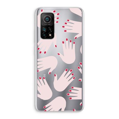 Hands pink: Xiaomi Mi 10T 5G Transparant Hoesje