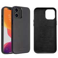 Qialino Premium iPhone 12/12 Pro Leren Case - Zwart