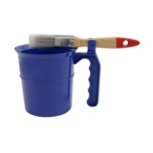 Verfpot inzetbeker - 1 liter - blauw - met deksel en handvat - verfbeker - schilderaccessoire