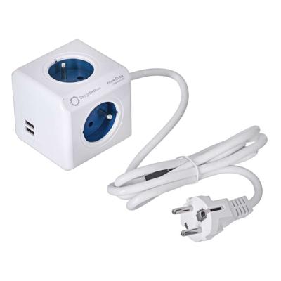 Allocacoc 2402BL/FREUPC power uitbreiding 1,5 m 4 AC-uitgang(en) Binnen Blauw, Wit