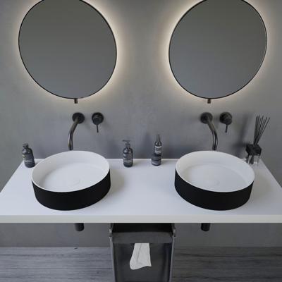 Opbouwwastafel Ideavit Solidthin 40x40x12.5 cm Solid Surface Mat Zwart