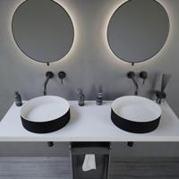 Opbouwwastafel Ideavit Solidthin 40x40x12.5 cm Solid Surface Mat Zwart