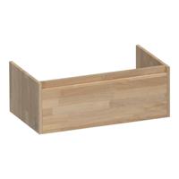 Brauer Hope - Onderkast - 80 cm - met 1 Softclose Lade Greeploos en 1 Sifon Uitsparing - Vingerlas Eiken Grijs