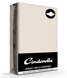Cinderella Jersey Split-Topper Hoeslaken Taupe-Lits-jumeaux (180x200/210 cm)