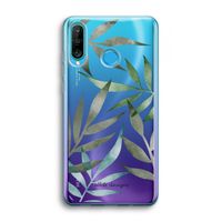 Tropical watercolor leaves: Huawei P30 Lite Transparant Hoesje