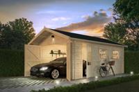 Garage Geir 360x537 cm- Zadeldak- Onbehandeld vurenhout- Tuindeco