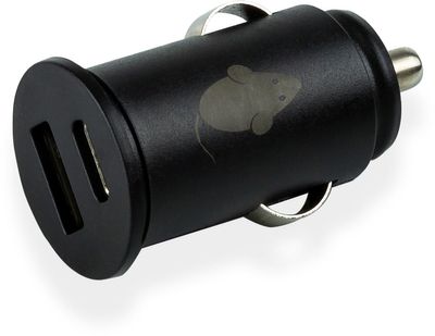 Greenmouse Dual autolader, 1 x USB-A en 1 x USB-C, zwart