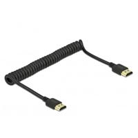 Delock 84967 HDMI-kabel HDMI Aansluitkabel HDMI-A-stekker 1.5 m Zwart 4K UHD, Vergulde steekcontacten, Afgeschermd (drievoudig), Verdraaid