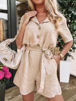 Elegant Normaal Fit Vlak Jumpsuit & Romper - thumbnail