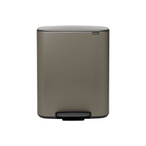 Brabantia Bo pedaalemmer 2 x 30 liter met 2 kunststof binnenemmer - Platinum