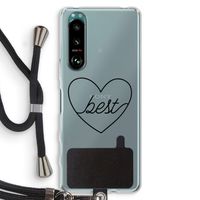 Best heart black: Sony Xperia 5 III Transparant Hoesje met koord