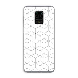Zwart-witte kubussen: Xiaomi Redmi Note 9 Pro Transparant Hoesje