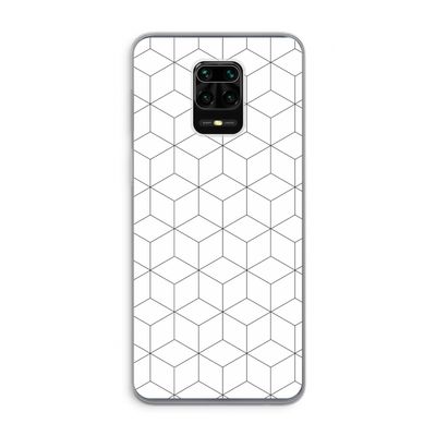 Zwart-witte kubussen: Xiaomi Redmi Note 9 Pro Transparant Hoesje