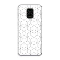 Zwart-witte kubussen: Xiaomi Redmi Note 9 Pro Transparant Hoesje
