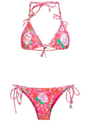 Amir Slama floral print bikini set - Rose