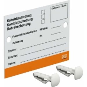 KS-S DE  - Wall text plate for fire partitioning KS-S DE