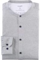 OLYMP No. Six 24/Seven Super Slim Jersey shirt olijf, Motief - thumbnail