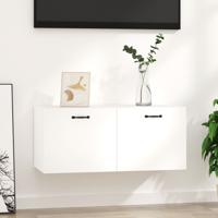 Wandkast 80x36,5x35 cm bewerkt hout hoogglans wit - thumbnail