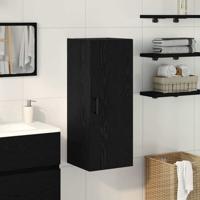 Wandkast 34,5x34x90 cm bewerkt hout zwart eikenkleurig