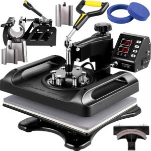 VEVOR Warmte Persmachine Transferpers Hittepers 8 in 1 Heat Press Machine 12 x15 Sublimatie Transfer T-shirt Mokplaat