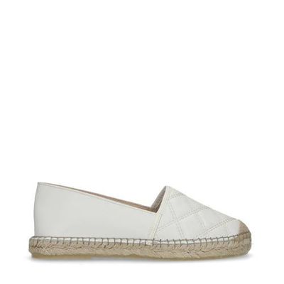 Manfield leren espadrilles off white