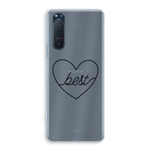 Best heart black: Sony Xperia 5 II Transparant Hoesje