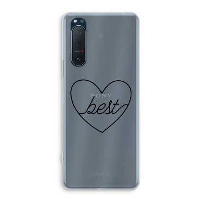 Best heart black: Sony Xperia 5 II Transparant Hoesje