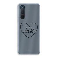 Best heart black: Sony Xperia 5 II Transparant Hoesje