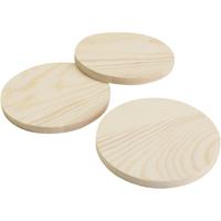 Houten onderzetters, H: 8 mm, d 9 cm, 12x5 stuk/ 1 doos Houten onderzetters, H: 8 mm, d 9 cm, 12x5 stuk/ 1 doos