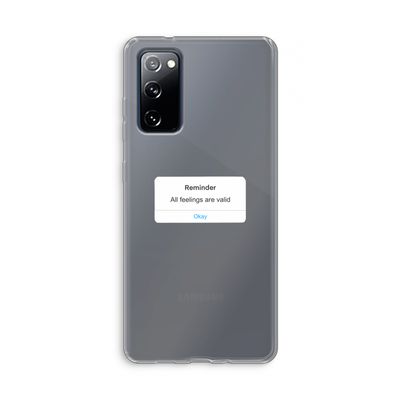 Reminder: Samsung Galaxy S20 FE / S20 FE 5G Transparant Hoesje