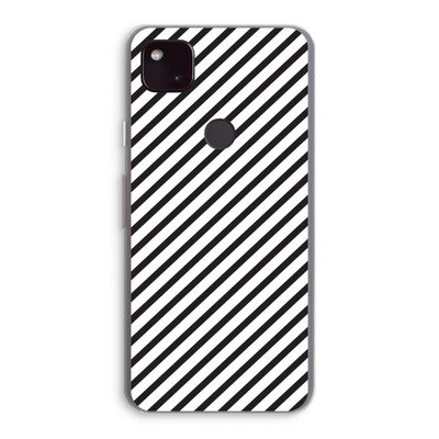 Strepen zwart-wit: Google Pixel 4a 5G Transparant Hoesje