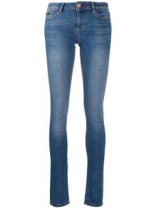 Philipp Plein jean skinny à détail de patch - Bleu