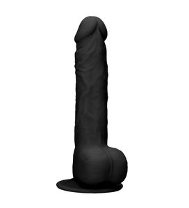 Silicone Dildo With Balls - Black - 24 cm