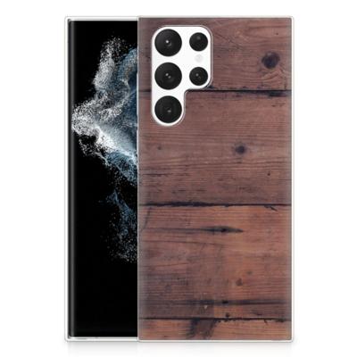 Samsung Galaxy S22 Ultra | Bumper Hoesje | Old Wood