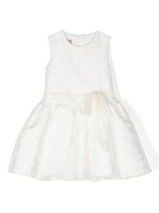 La Stupenderia robe à fleurs brodées - Blanc