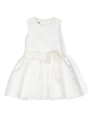 La Stupenderia robe à fleurs brodées - Blanc