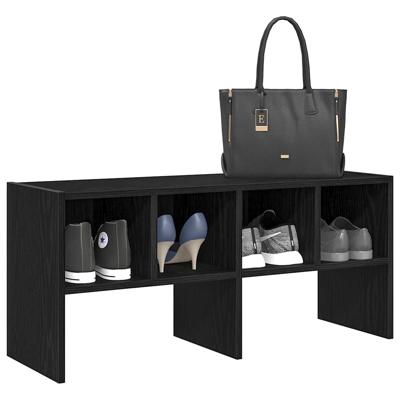 VidaXL Schoenenrek stapelbaar 89,5x30x40 cm zwart eikenkleurig