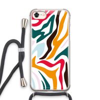 Colored Zebra: iPhone 7 Transparant Hoesje met koord