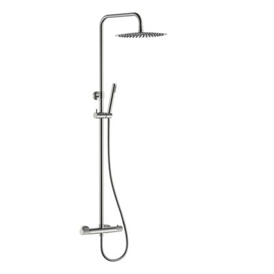 Regendoucheset Opbouw AQS Ribbel Opbouw Geborsteld Staal Aquasplash