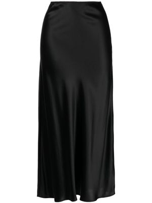 Reformation jupe en soie Layla à coupe mi-longue - Noir