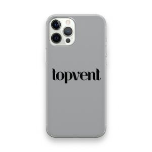 Topvent Grijs Zwart: iPhone 12 Pro Transparant Hoesje