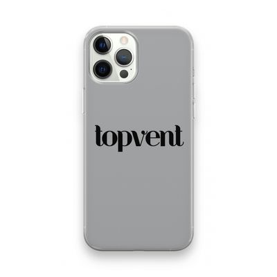 Topvent Grijs Zwart: iPhone 12 Pro Transparant Hoesje