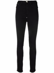 Philipp Plein legging Crystal à taille haute - Noir