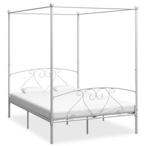 Hemelbedframe metaal wit 140x200 cm