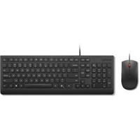 Lenovo Essential Wired Combo Black US Euro toetsenbord Inclusief muis Universeel USB Zwart