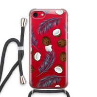 Kokosnoot roze: iPhone SE 2020 Transparant Hoesje met koord