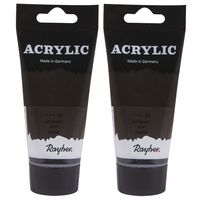 Set van 3x stuks zwarte acrylverf/hobbyverf op waterbasis 75 ml - thumbnail