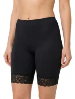 Dames boxershort lange pijpjes kant 38490 - Kanten broekje voor onder een jurk - Microfiber ondergoed