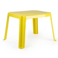 Plasticforte Kunststof kindertafel - geel - 55 x 66 x 43 cm - camping/tuin/kinderkamer - Bijzettafels - thumbnail